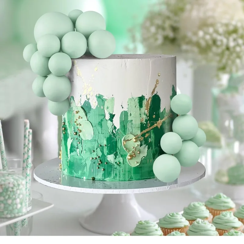 Faux Ball Cake Topper for Cake Decoration (20 Pcs) (Light green)